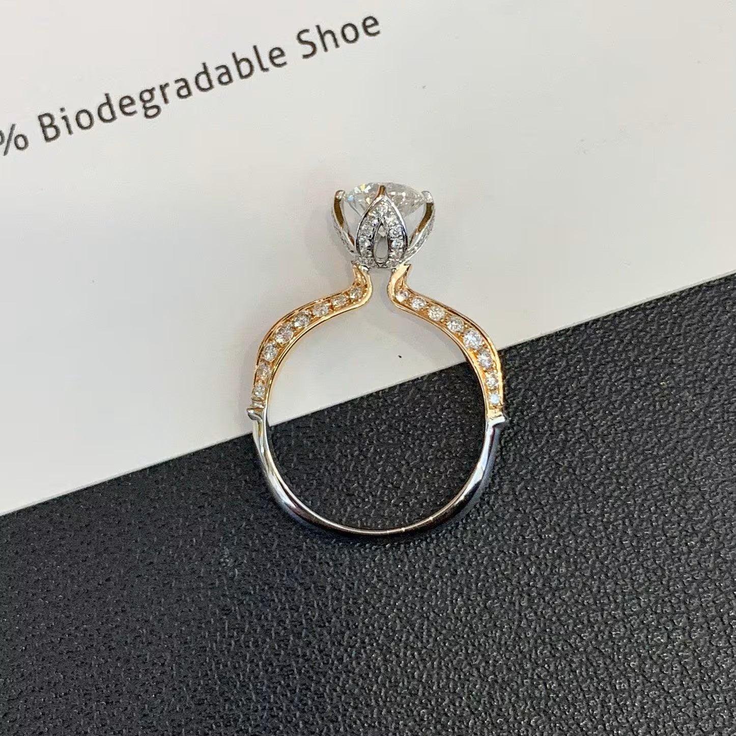 1.50TCW Round Lab Grown Diamond Engagement Ring | Unique 4-Prong Setting | IGI Certified 