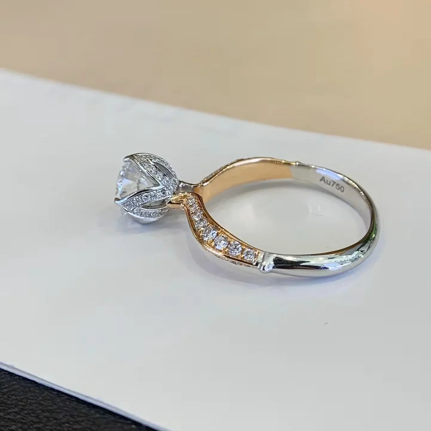 1.50TCW Round Lab Grown Diamond Engagement Ring | Unique 4-Prong Setting | IGI Certified 