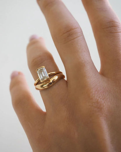 Emerald cut solitaire diamond ring for her, 1.5ct lab grown engagement ring, bridal wedding jewelry, anniversary gift, elegant promise ring