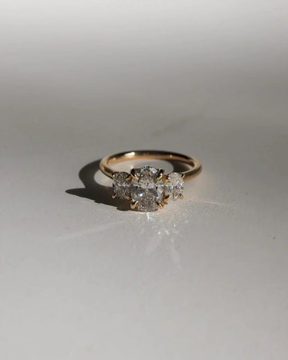 1.5ct oval cut lab grown diamond trio ring, engagement ring, wedding ring for her, anniversary gift, three stone bridal jewelry, luxury ring