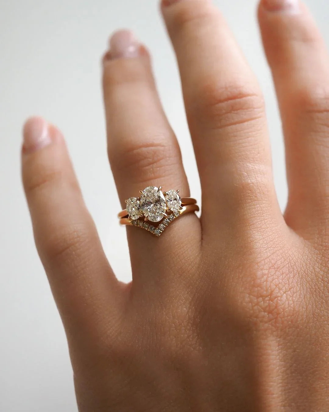 1.5ct Oval cut Trio Lab Grown Diamond Ring Classic Engagement Ring, Anniversary Gift and Promise Ring for Her 
