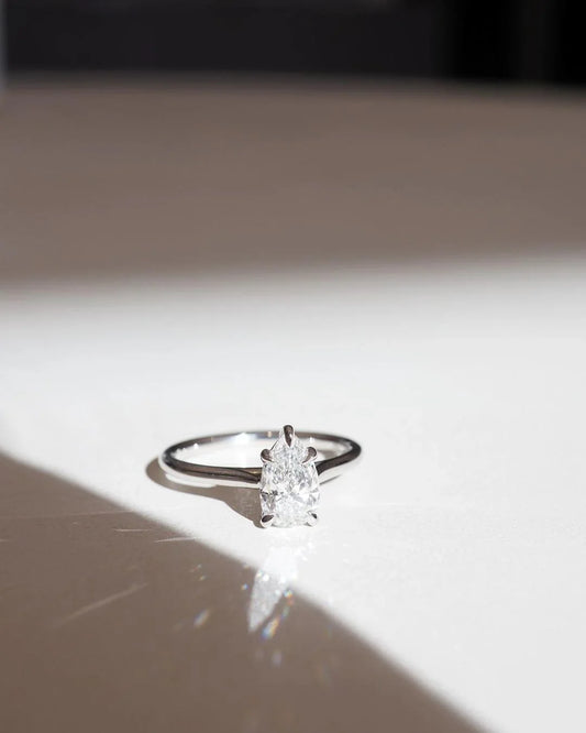 1.5ct pear cut lab grown diamond ring, engagement ring for women, wedding ring, birthday gift, bridal jewelry, anniversary promise ring