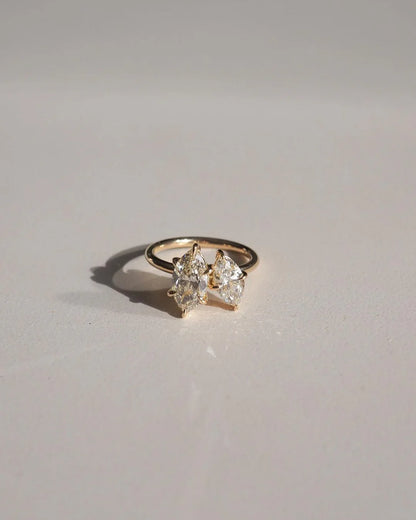 1.5tcw duet marquise lab grown diamond ring, Toi Et Moi engagement ring, wedding ring for her, birthday gift, bridal jewelry, luxury ring