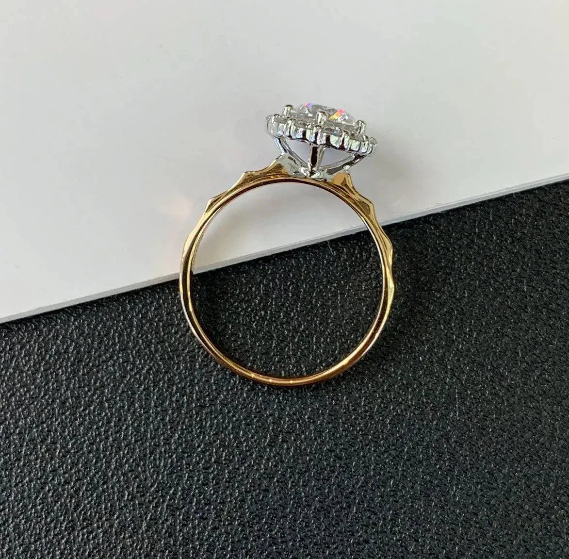 Round pavé halo diamond ring for women, 1.50 CT lab grown engagement ring, IGI certified anniversary gift, bridal promise jewelry