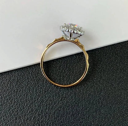 Round pavé halo diamond ring for women, 1.50 CT lab grown engagement ring, IGI certified anniversary gift, bridal promise jewelry