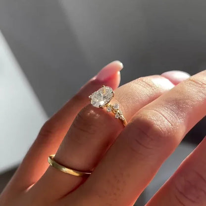 1.60TCW oval cut lab grown diamond ring, classic solitaire setting, IGI certified engagement ring, elegant wedding jewelry for women