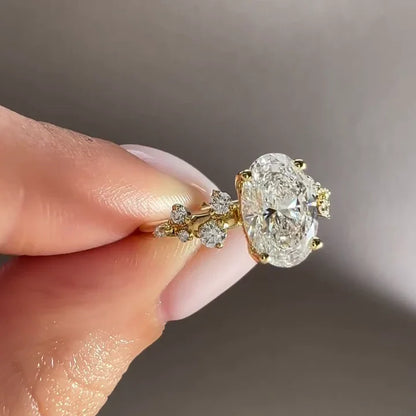 1.60TCW Oval Lab Grown Diamond Engagement Ring | Classic Solitaire Design | IGI Certified 