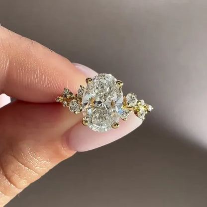 1.50CT oval lab grown diamond engagement ring, classic solitaire design, IGI certified, wedding ring for her, bridal jewelry, luxury ring