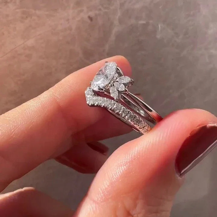 1.60TCW oval cut lab grown diamond engagement ring, marquise side setting, IGI certified bridal wedding ring, elegant promise jewelry