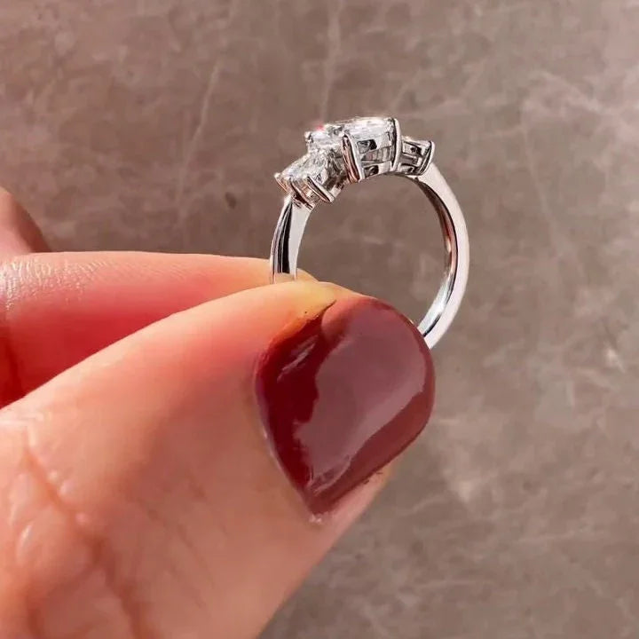 1.60TCW Oval Lab Grown Diamond Engagement Ring | Marquise Side Stones Setting | IGI Certified 