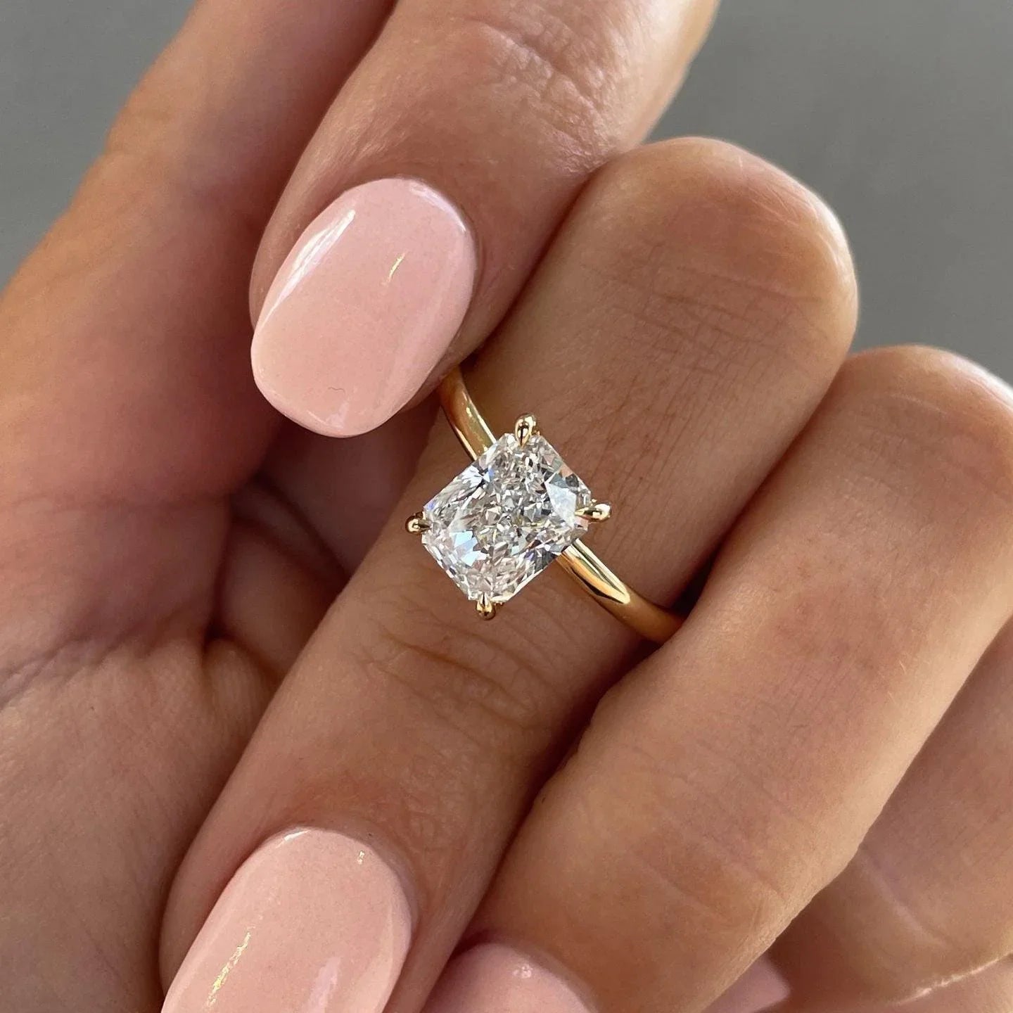 Radiant cut lab created diamond ring 1.50 CT, wave band engagement ring, IGI certified wedding band, anniversary promise jewelry