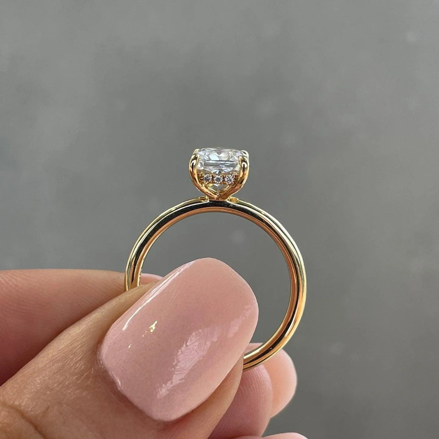 1.60TCW radiant cut lab grown diamond engagement ring, wave style setting, IGI certified bridal wedding ring, promise jewelry