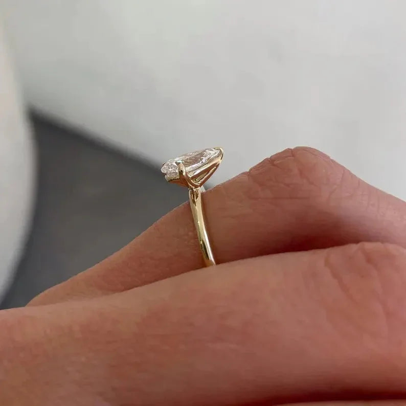 1.65 CT Double Pear Lab Grown Diamond Engagement Ring | Toi Et Moi Ring | IGI Certified 