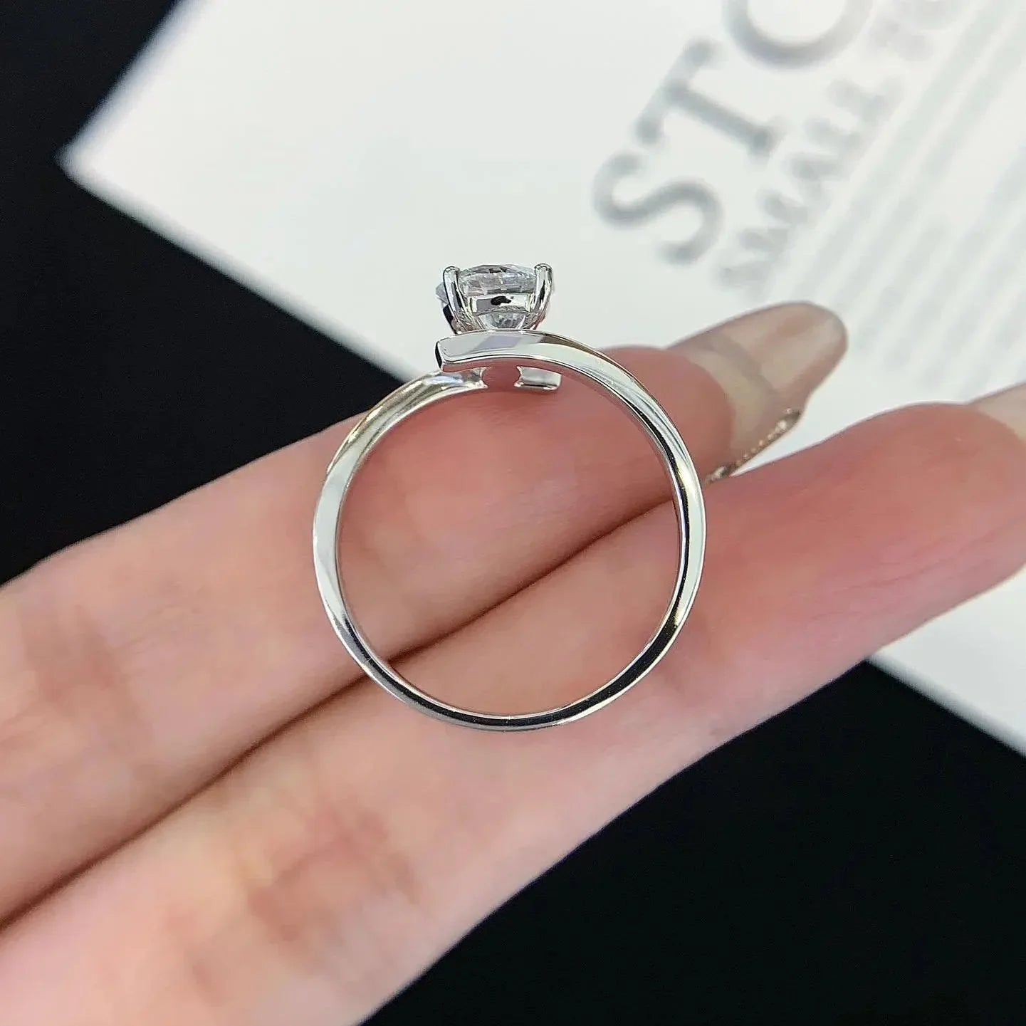1.70TCW Round Lab Grown Diamond Engagement Ring | Bypass Solitaire Setting with 1.50ct Center | IGI Certified 