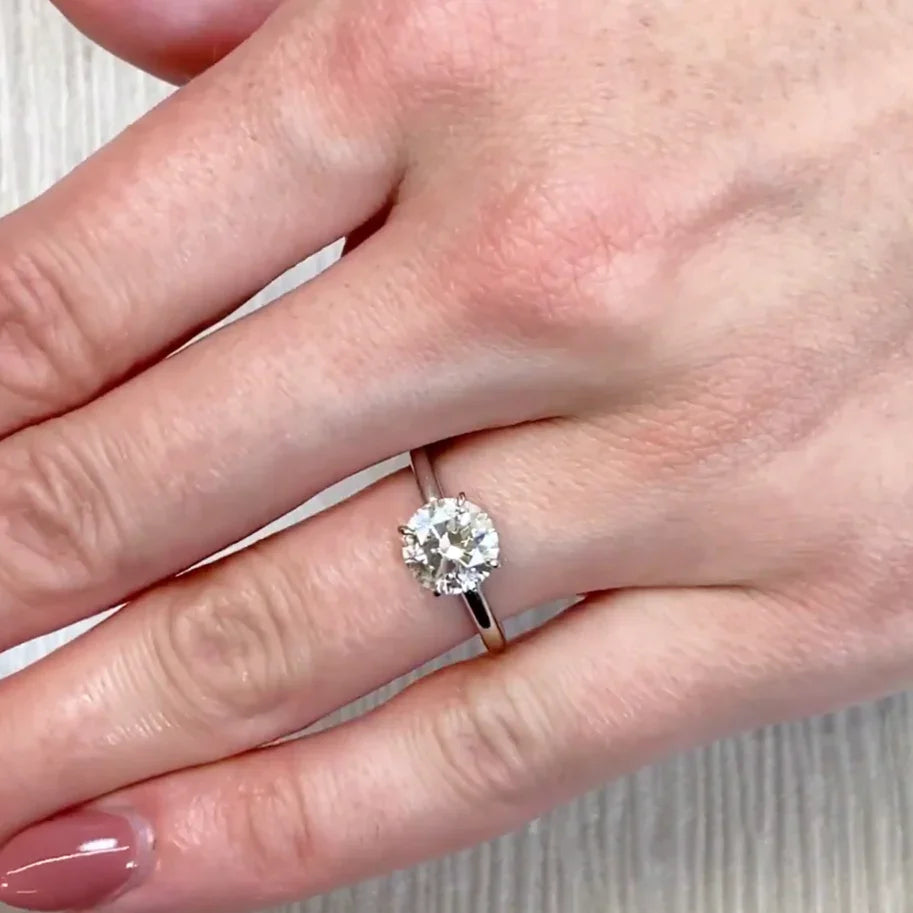 1.70TCW Round Lab Grown Diamond Engagement Ring | Hidden Halo Solitaire with 1.50ct Center | IGI Certified 