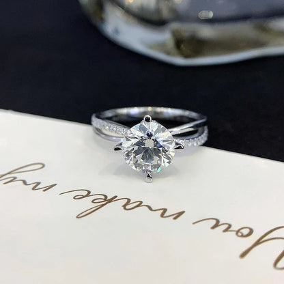 1.70TCW Round Lab Grown Diamond Engagement Ring | Hidden Halo Two-Tone Band Setting | IGI Certified 