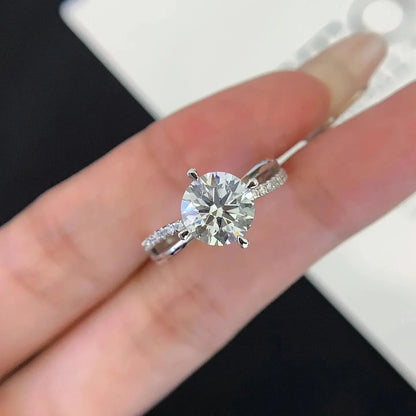 1.70TCW Round Lab Grown Diamond Engagement Ring | Hidden Halo Two-Tone Band Setting | IGI Certified 