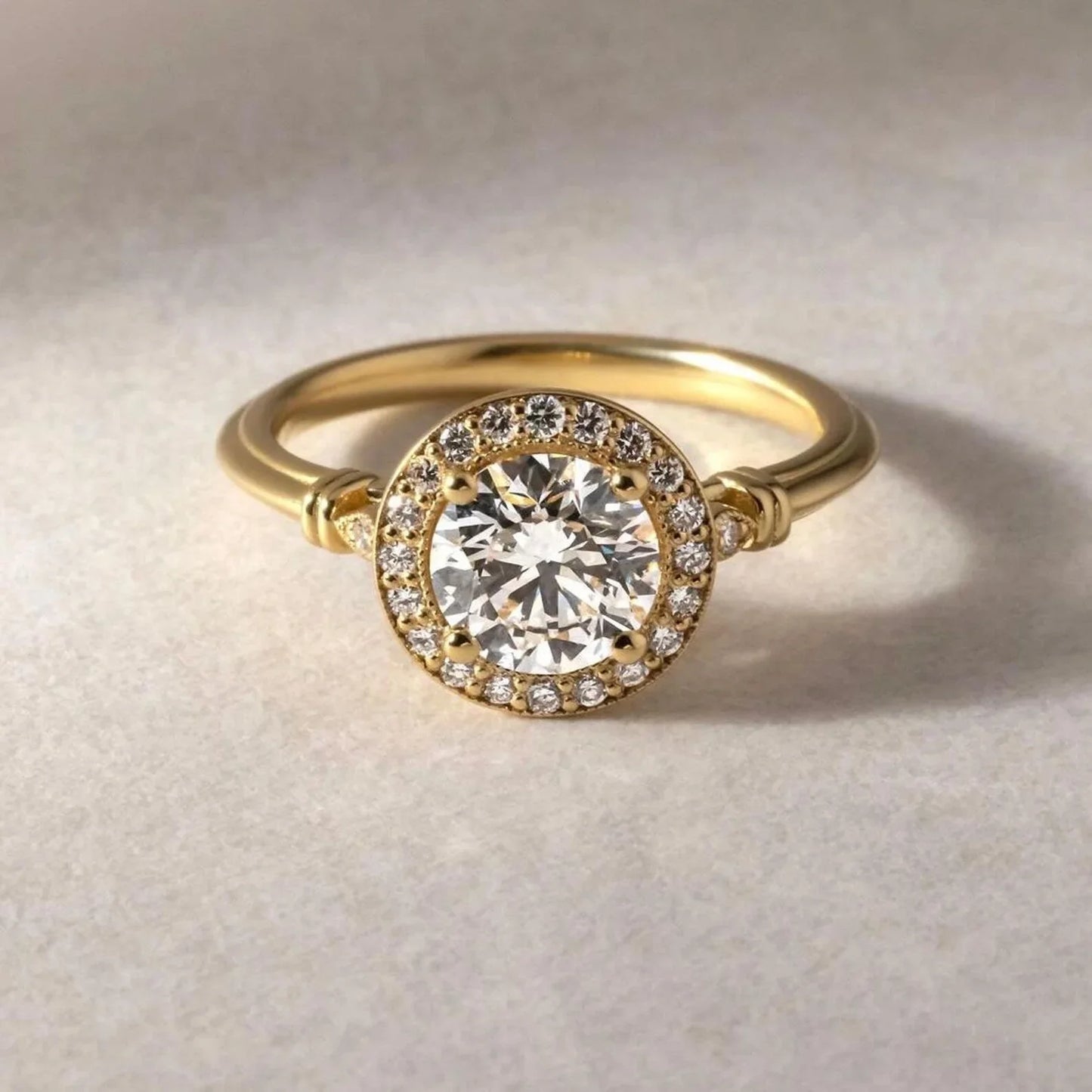 1.80 TCW Round Lab Grown Diamond Engagement Ring | Antique Style Ring | IGI Certified 