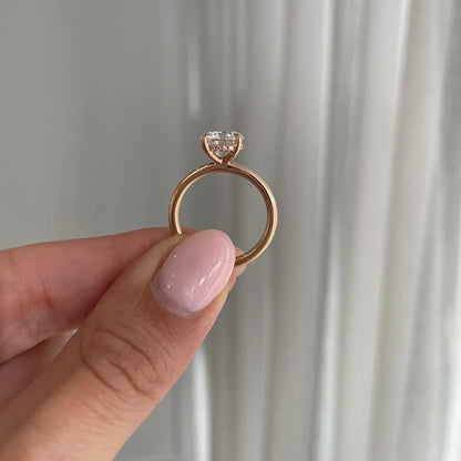 1.80 TCW Round Lab Grown Diamond Engagement Ring | Hidden Halo Solitaire Ring | IGI Certified 