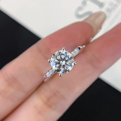 Round lab grown diamond engagement ring, 1.70ct solitaire pavé ring, IGI certified bridal jewelry, white gold wedding ring for women