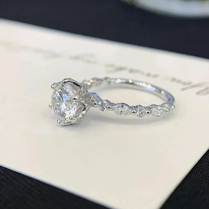 1.80TCW Round Lab Grown Diamond Engagement Ring | Unique 6-Prong Setting | IGI Certified 