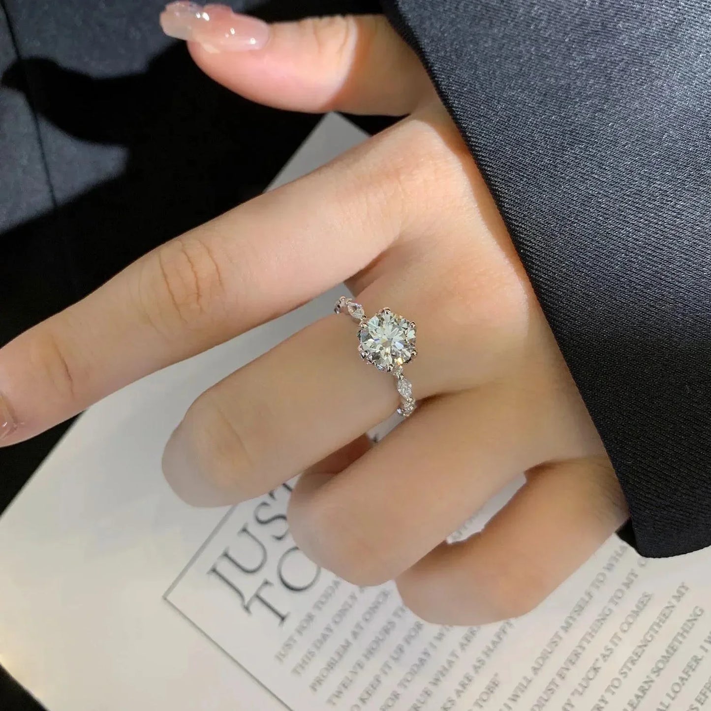 1.80TCW Round Lab Grown Diamond Engagement Ring | Unique 6-Prong Setting | IGI Certified 
