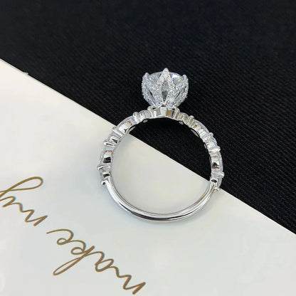 1.80TCW Round Lab Grown Diamond Engagement Ring | Unique 6-Prong Setting | IGI Certified 