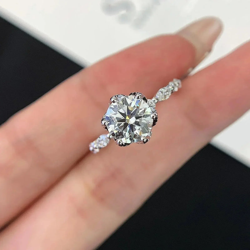 1.50CT Round Lab Grown Diamond Engagement Ring | Unique 6-Prong Setting | IGI Certified