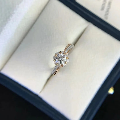 1.85TCW Round Lab Grown Diamond Engagement Ring | Double Wave Band Setting | IGI Certified 