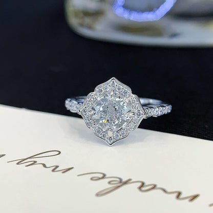 1.90TCW Cushion Lab Grown Diamond Engagement Ring | Halo Cathedral Setting | IGI Certified 
