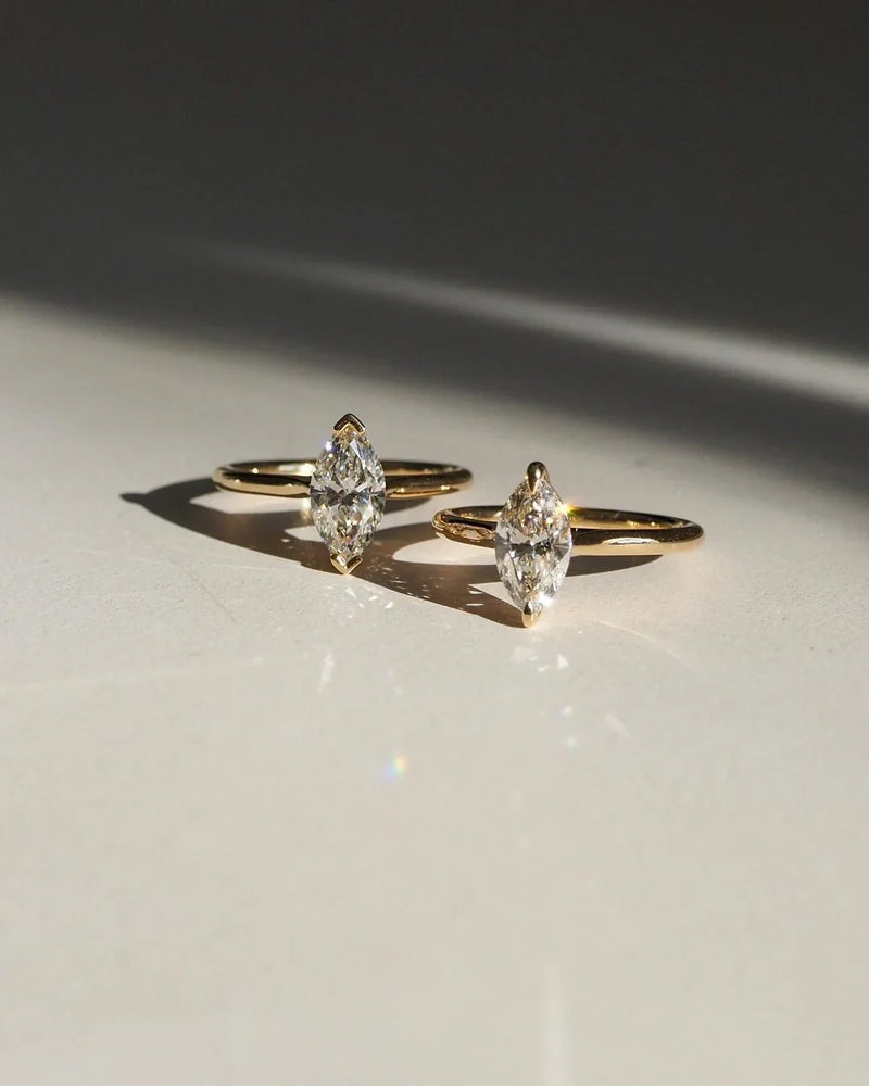 1ct Marquise Solitaire Diamond Ring Classic Minimalist Engagement Ring and wedding gift or promise Gift her/women