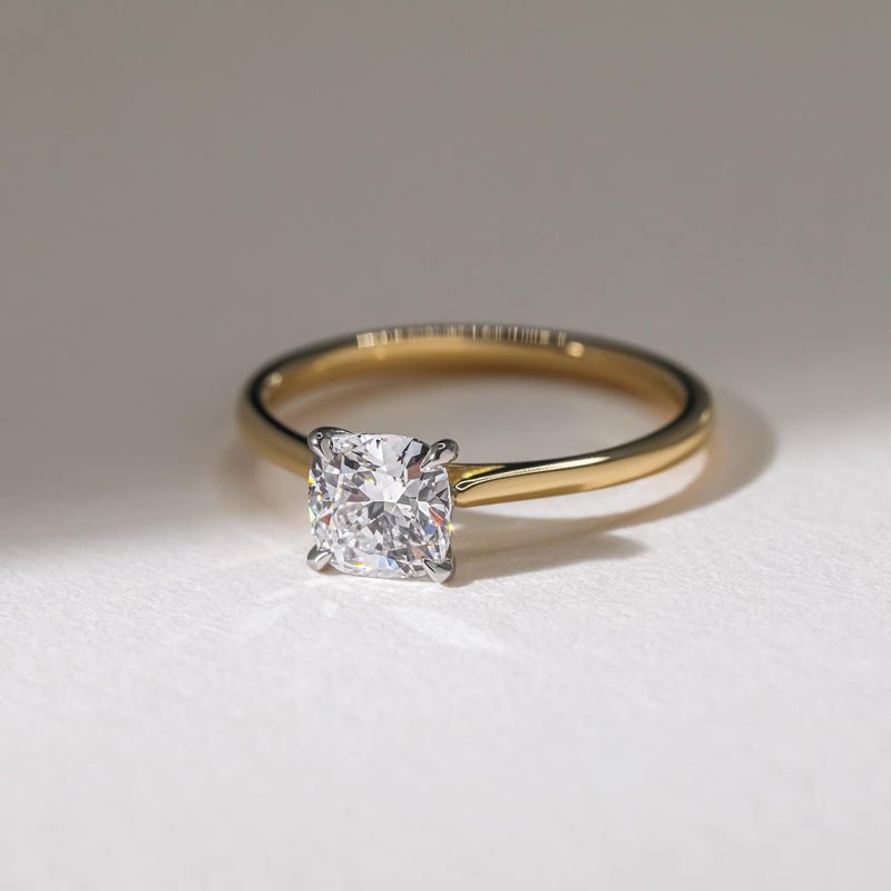 1.0ct Cushion Cut Solitaire Chelsea Setting  Lab Grown Diamond Ring Classic Minimalist Engagement Ring and wedding gift or promise Gift her/women