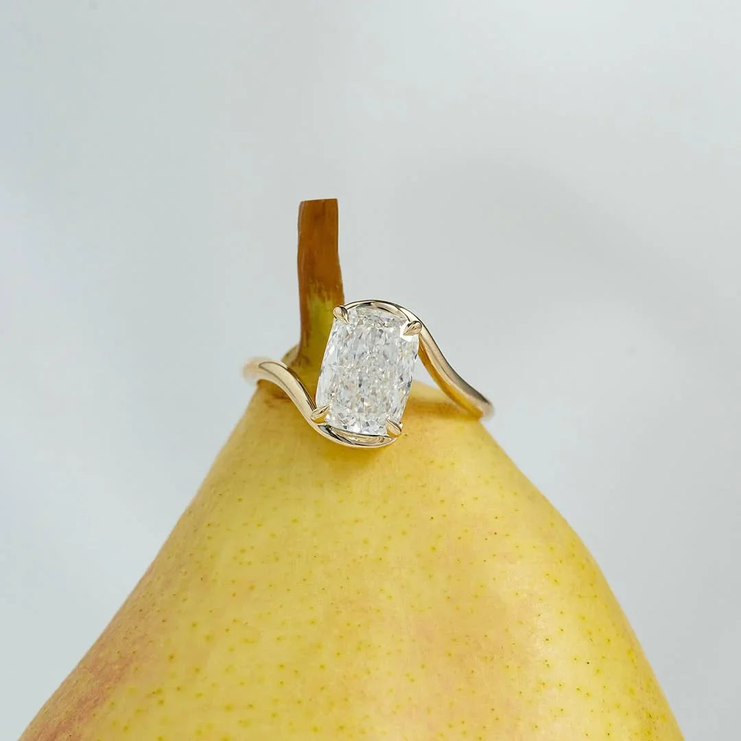 2.00 CT Cushion Lab Grown Diamond Engagement Solitaire Ring | Bypass Shank | IGI Certified 