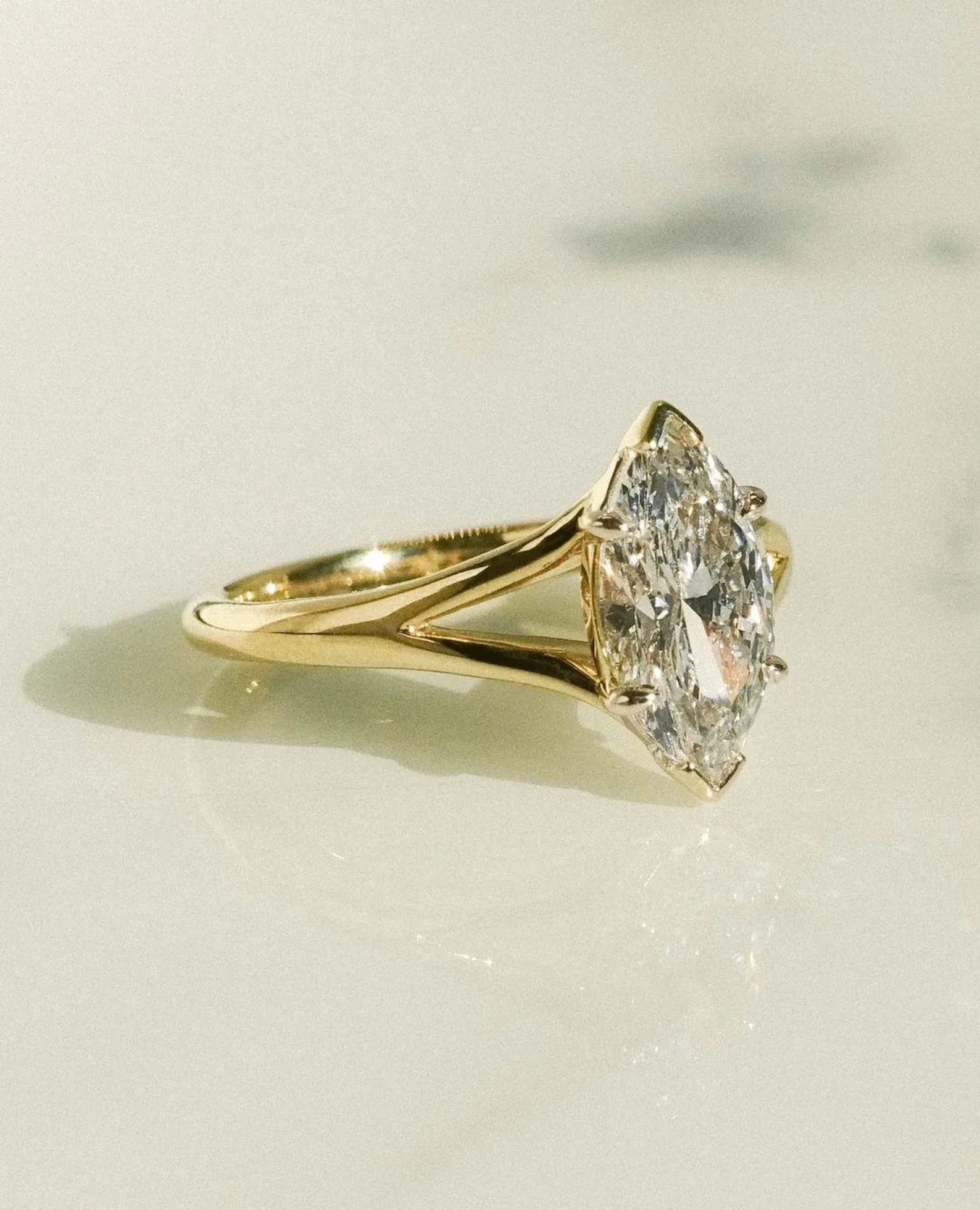 2.00ct marquise cut lab grown diamond engagement ring IGI certified classic solitaire bridal proposal ethical sustainable jewelry ring design

