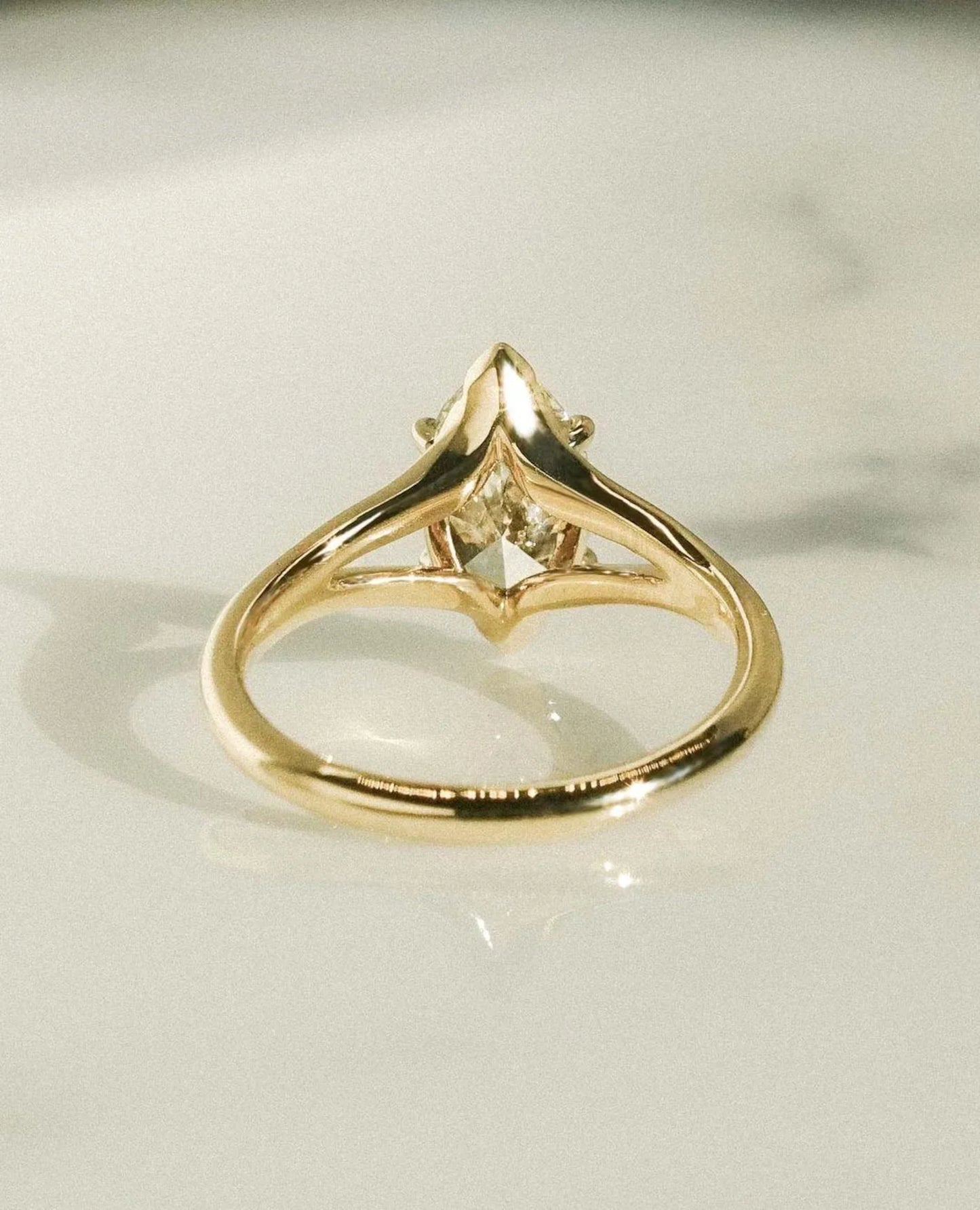 2.00ct marquise lab grown diamond engagement ring full solitaire IGI certified classic bridal ring ethical sustainable luxury proposal jewelry
