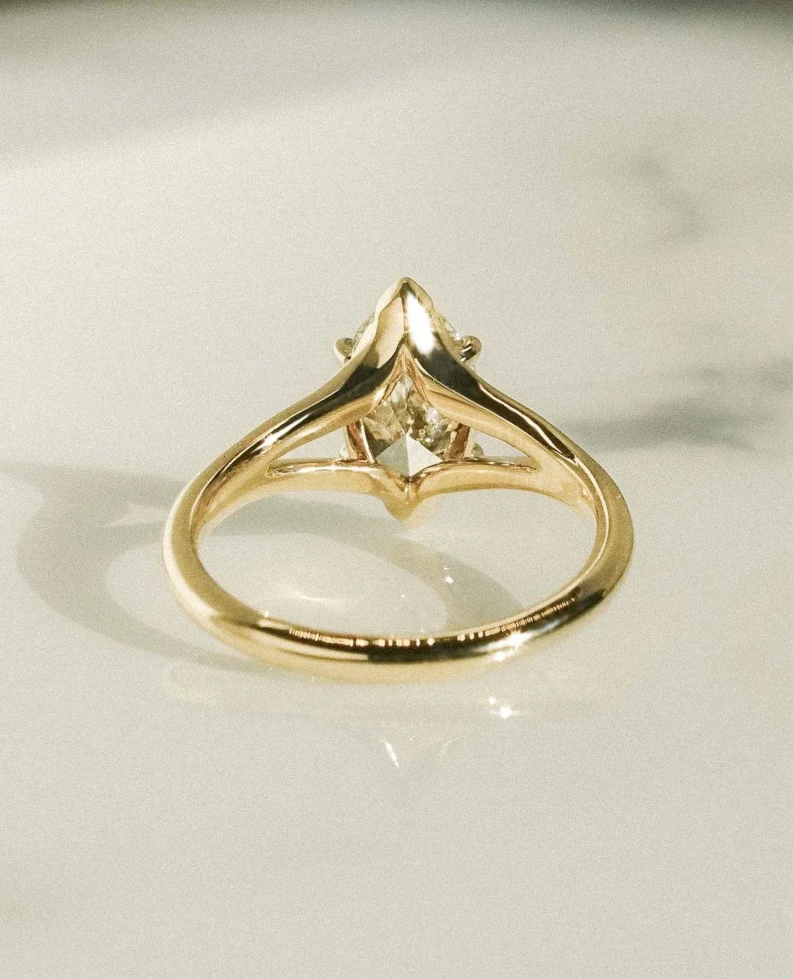 2.00ct marquise lab grown diamond engagement ring full solitaire IGI certified classic bridal ring ethical sustainable luxury proposal jewelry
