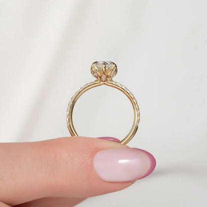 2.00 CT pear cut IGI certified lab grown diamond solitaire engagement ring, pave band design, bridal wedding ring, ethical luxury women's jewelry