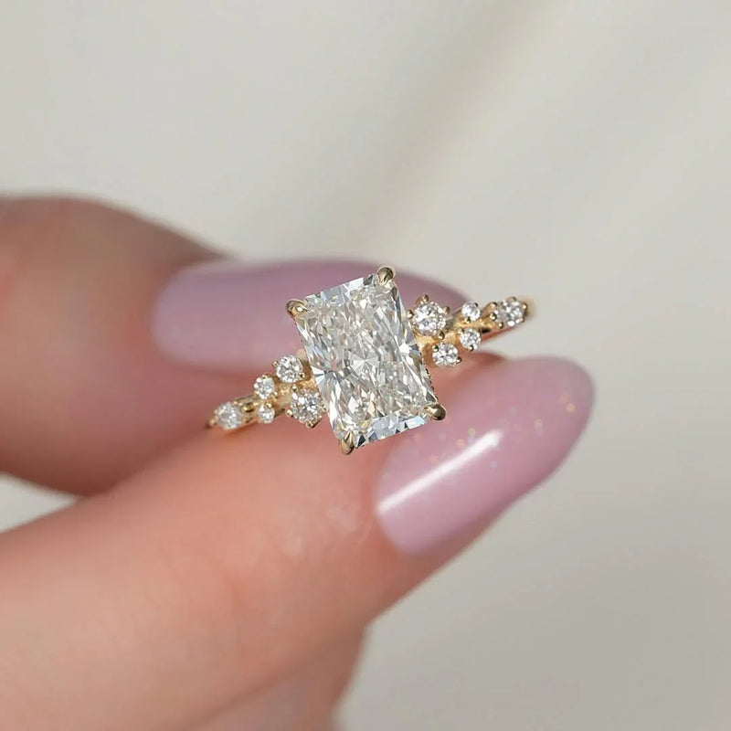 2.00 CT Radiant Cut Lab Grown Diamond Engagement Ring | Shared Prong & Hidden Halo | IGI Certified