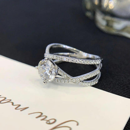 1.50 CT IGI Certified Round Lab Grown Diamond Engagement Ring, Wave Band, Round Brilliant Cut, Solitaire Bridal Ring, Ethical Sustainable Jewelry