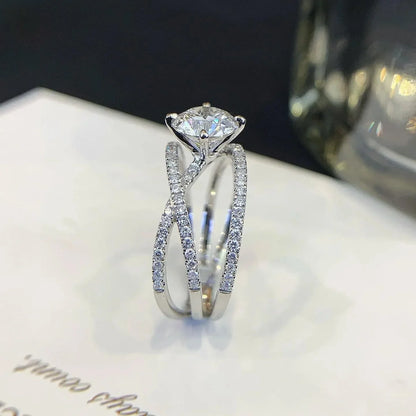 IGI Certified 1.50 CT Lab Grown Diamond Engagement Ring, Round Cut Solitaire, Wave Band Ring, Bridal Wedding Ring, Sustainable Fine Jewelry Luxury