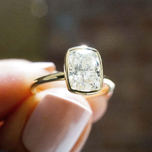2.00ct Cushion Lab Grown Diamond Engagement Ring IGI Certified Bezel Setting Cushion Cut Bridal Wedding Ring Sustainable Luxury Fine Jewelry