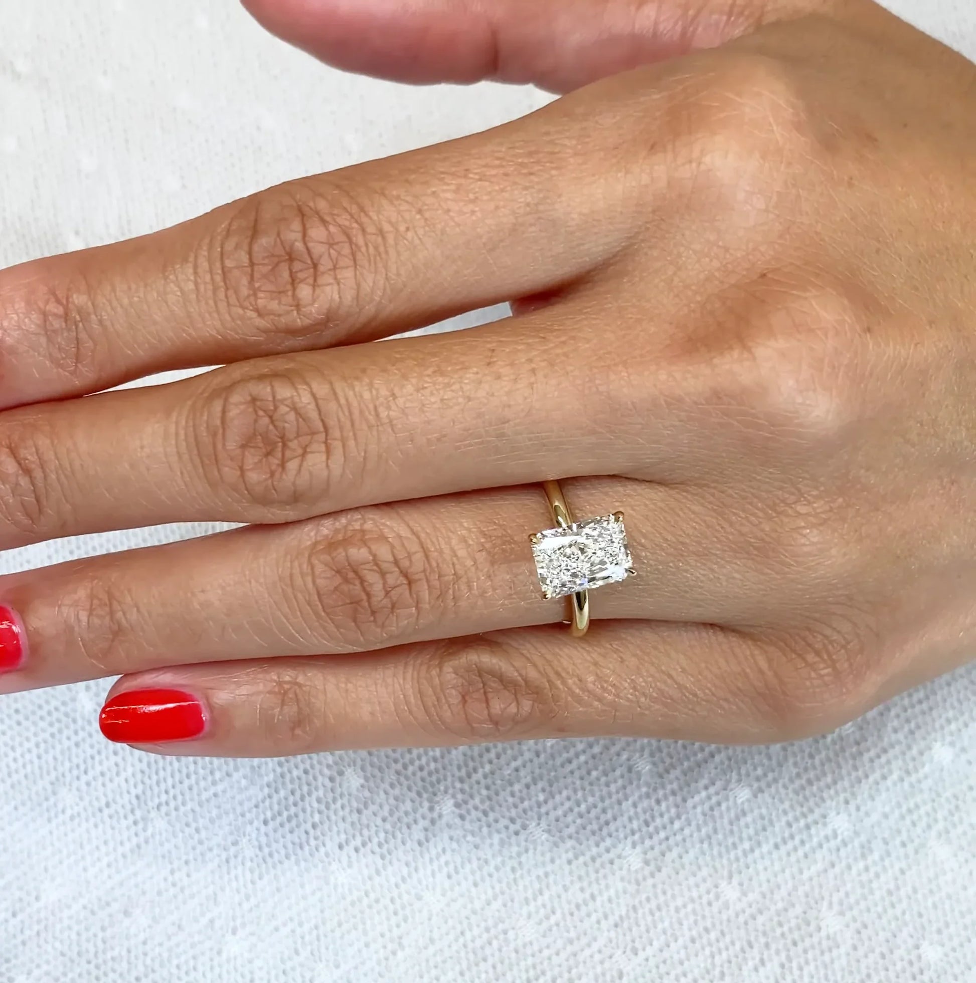 Elegant 2.00ct radiant lab grown diamond engagement ring IGI certified, solitaire setting ethical diamond, engagement wedding bridal fine jewelry ring