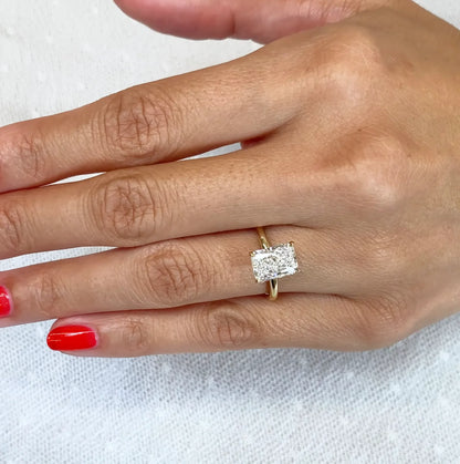 Elegant 2.00ct radiant lab grown diamond engagement ring IGI certified, solitaire setting ethical diamond, engagement wedding bridal fine jewelry ring