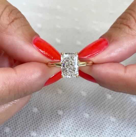 Luxury 2.00ct radiant lab grown diamond engagement ring IGI certified ethical diamond solitaire setting wedding bridal ring fine jewelry engagement