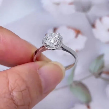 Brilliant 2.00ct round lab grown diamond engagement ring IGI certified ethical lab diamond bezel knife edge solitaire engagement wedding bridal ring jewelry