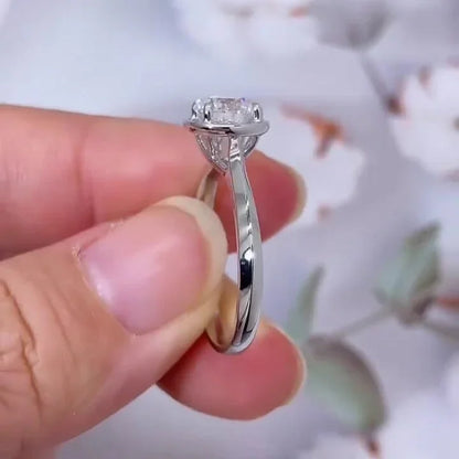 2.00ct Round Lab Grown Diamond Engagement Ring | Bezel Knife Edge Setting | IGI Certified 