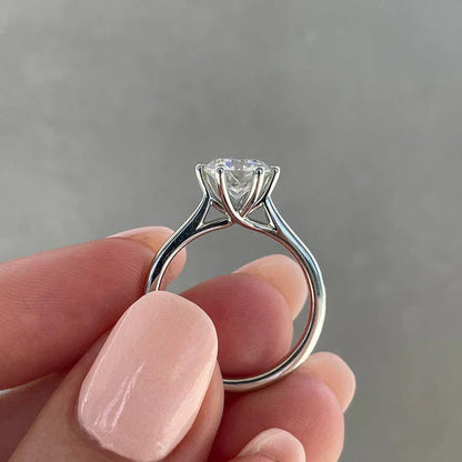 Elegant 2.00ct round lab grown diamond engagement ring IGI certified cathedral solitaire 6 claw setting ethical lab diamond engagement wedding bridal ring