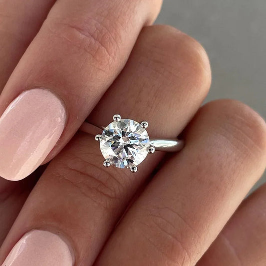 Luxury 2.00ct round lab grown diamond engagement ring IGI certified ethical diamond cathedral solitaire 6 claw setting wedding bridal fine jewelry ring