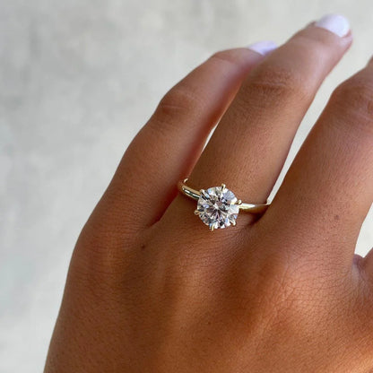 2.00ct Round Lab Grown Diamond Engagement Ring | Six-Claw Solitaire Setting | IGI Certified 
