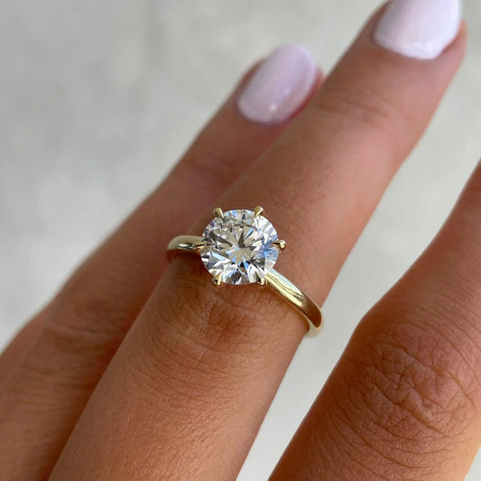 Luxury 2.00ct round lab grown diamond engagement ring IGI certified ethical diamond six claw solitaire setting wedding bridal fine jewelry engagement ring